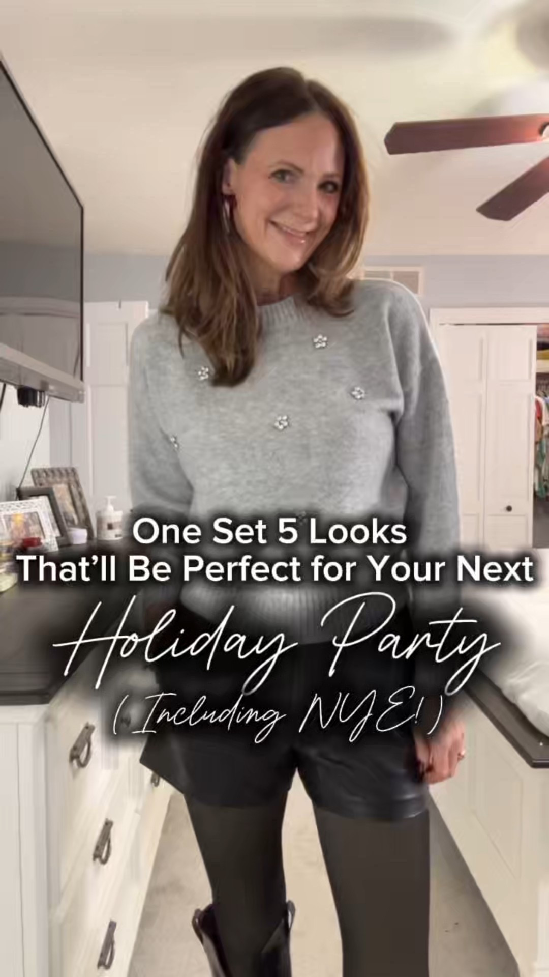 Comment SET ✨ to have these links sent to you! 

I always love a little sparkle around the holiday, I mean, who doesn’t, amiright? 😉 So I snagged this set from @walmart last month for our trip to Chicago. I was really impressed by the quality of it! I love how soft and not itchy it is and how well the embellishments are sewn in. The set actually comes as two separate pieces but is finally restocked, fully in stock and would make such a cute outfit for any holiday parties 🎄 or even for New Years Eve!🥂 

I love it as a set or styling each piece separately like with faux black leather shorts and tall boots in either a rich burgundy color to bring out the burgundy bows in the earrings (also from @walmart) or with black cowboy boots to keep the look neutral. Either way, snag a pair of fleece lined tights (you’ll thank me later!) ☺️ and you’ve got a super chic look that’ll also keep you warm! 🔥

Or let the sweater be the main attraction and style it with a pair of wide leg black pants. 

The last look is one of my favorites and so easy to re-create with any black sweater you have in your closet. Also, this cinch and tuck band is the coolest thing. It gives you the illusion of tucking in your sweater or shirt without the added bulk! This is a must-have tool to keep in your closet!

Gray sweater: M
Gray skirt: S
Burgundy boots: 8
Black pants: M long
Black sweater: M

#LTKHoliday #LTKootd #LTKOver40