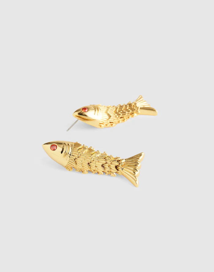 Madewell x Shopbop Fish Statement Stud Earrings | Madewell