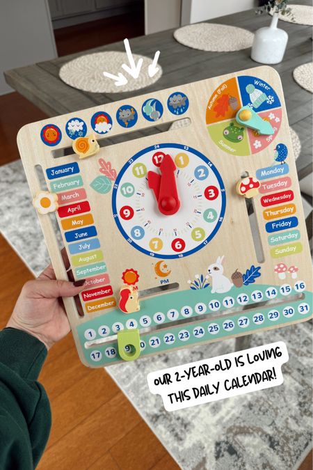 Luca is loving this wooden daily calendar for toddlers, even at 2 years old! He even reminds me to do it when I forget. 🤪 He enjoys looking outside to determine the weather and moving the sliders to their spots. The quality is great, and the price is even better for a wooden Montessori toy. This would be great for a toddler Easter basket or birthday gift. Click to shop!

#LTKfindsunder50 #LTKfamily #LTKkids