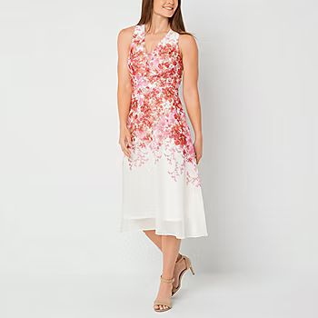 Danny & Nicole Petite Sleeveless Floral Midi Fit + Flare Dress | JCPenney