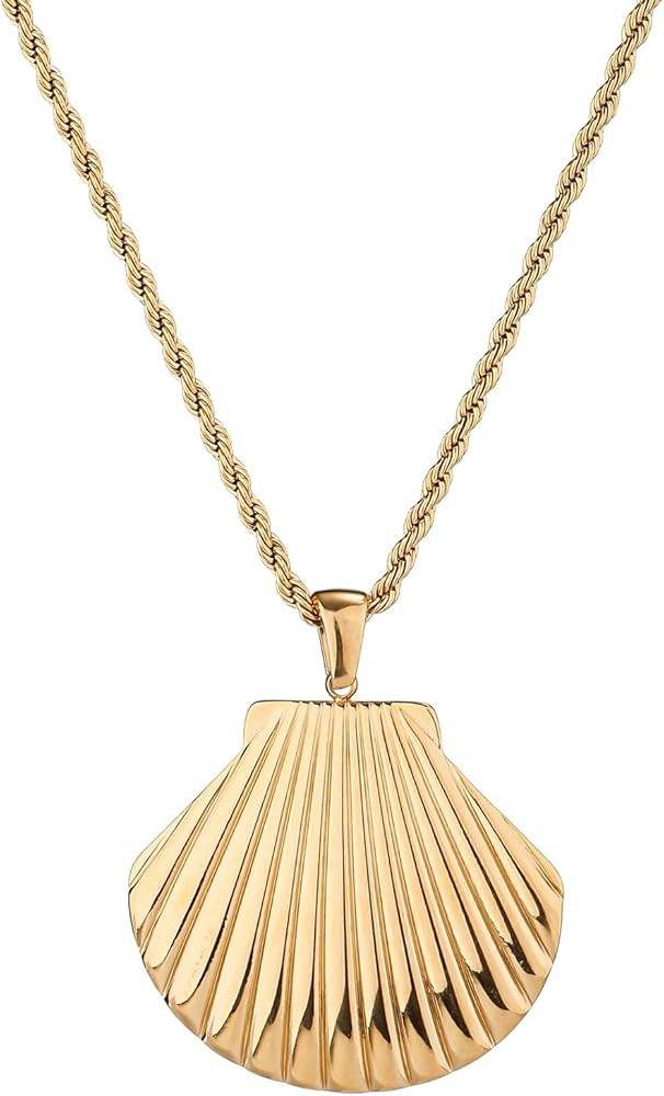 Gold Shell Necklace for Women, Simple Dainty Gold Plated Necklace Seashell Necklace Conch Sea She... | Amazon (CA)