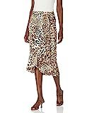 ECI New York Women's Wrap Animal Georgette Ruffle Skirt, Brown, Medium | Amazon (US)