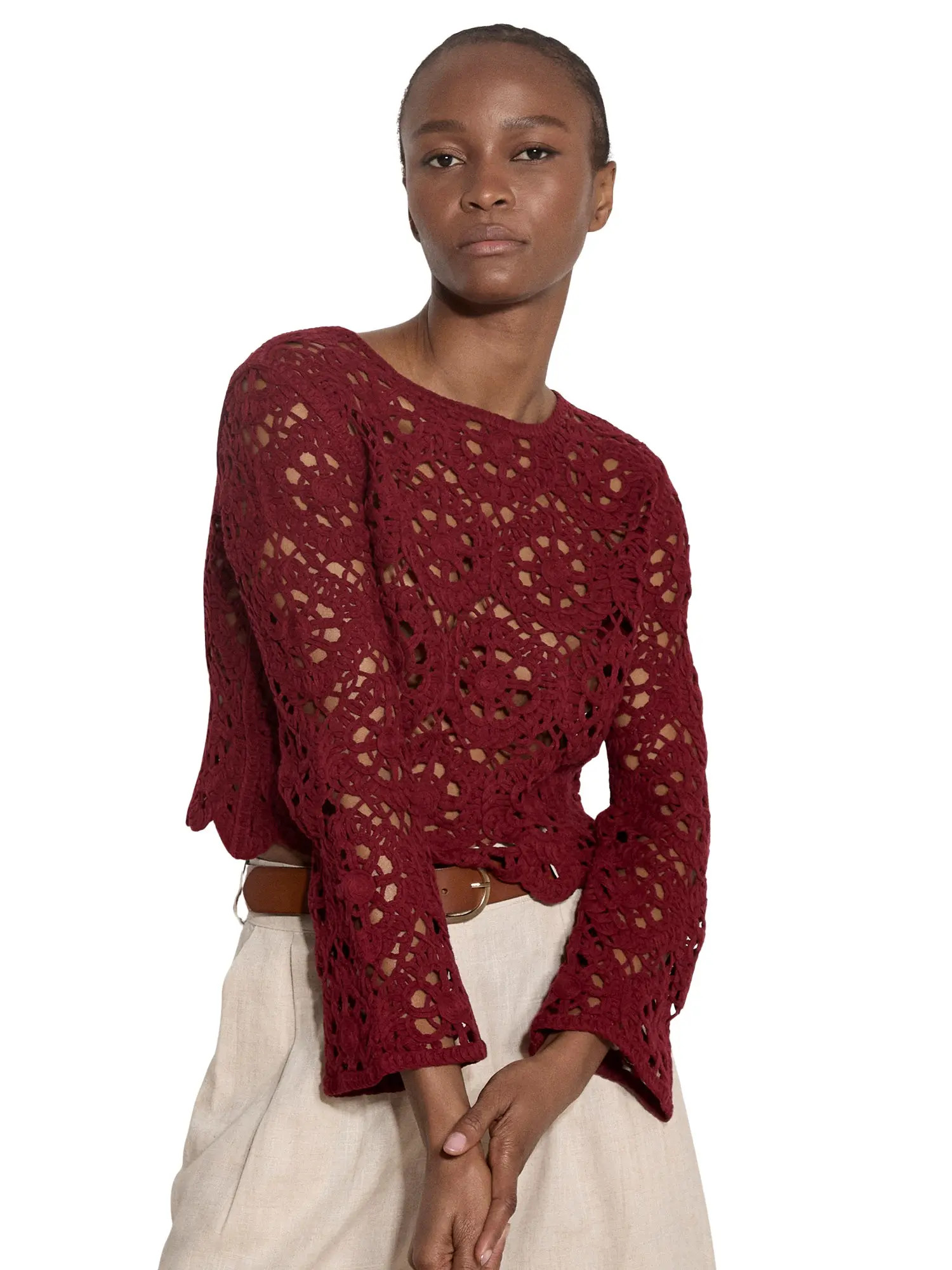 Apricot Tape Yarn Crochet Top (Women) | Nordstrom | Nordstrom