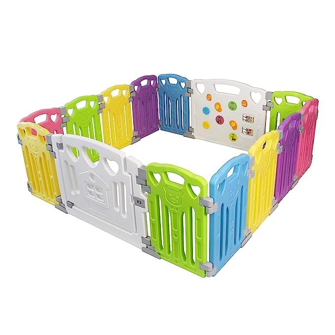 Baby Playpen Kids Activity Centre Safety Play Yard Home Indoor Outdoor New Pen (Multicolour, Clas... | Amazon (US)