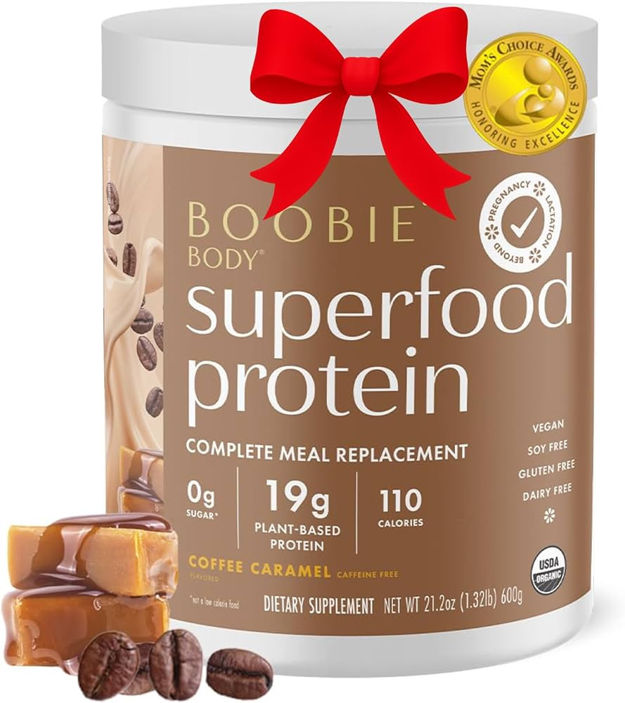 Boobie Body Superfood Protein Pregnancy and Postpartum Meal Replacement Shake, Coffee Caramel Fla... | Amazon (US)
