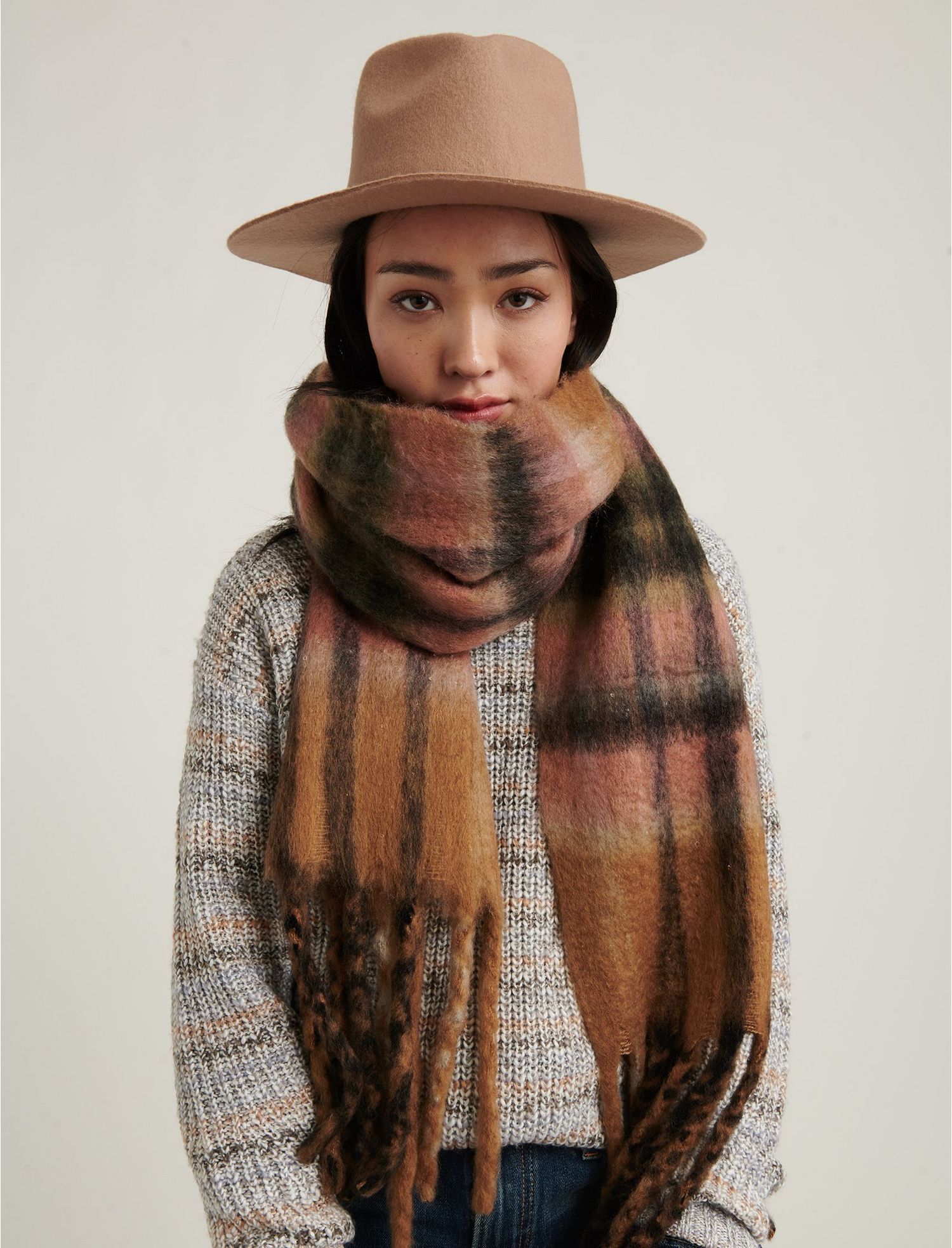 Brushed Plaid Scarf | Lucky Brand