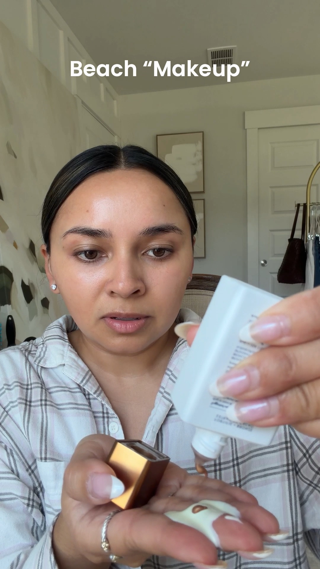 Get ready with me to go to the beach!
Blurring balm
Sunscreen
Bronzing drops 
Outer brow pencil in espresso 
Inner brow pencil in taupe

#LTKBeauty #LTKgrwm #LTKTravel