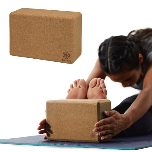Gaiam Cork Yoga Block – 4x6x9 Inch, Natural Cork Block for Yoga, Pilates, Stretching, Balance, Gym, Home Workout, Meditation, Non-Slip, High-Density, Rounded Edges for Enhanced Poses and Flexibility | Amazon (US)
