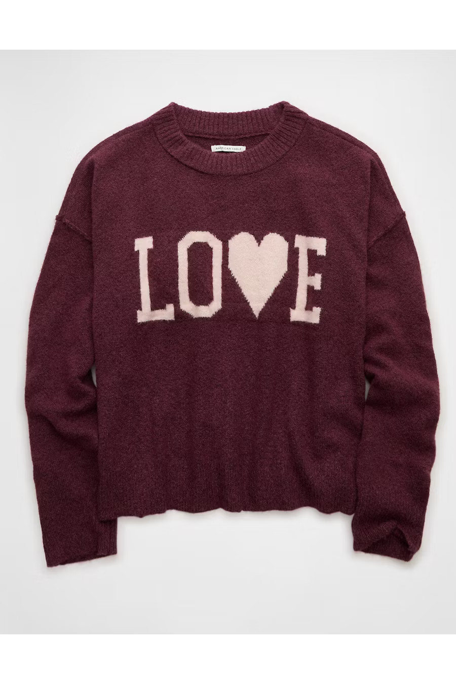 AE Whoa So Soft Valentine's Day Sweater Women's Earthen S | American Eagle Outfitters (US & CA)