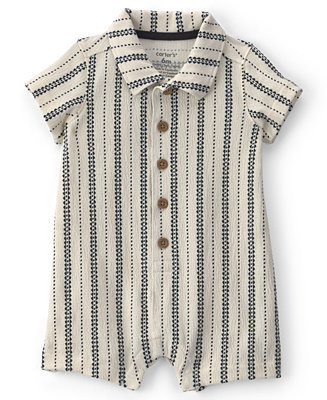 Carter's Baby Boys' Striped Short-Sleeve Romper - Macy's | Macy's