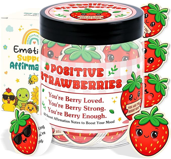 Emotional Support Strawberries – Strawberry Gifts For Women, Girls - 60 Positive Strawberry Dai... | Amazon (US)