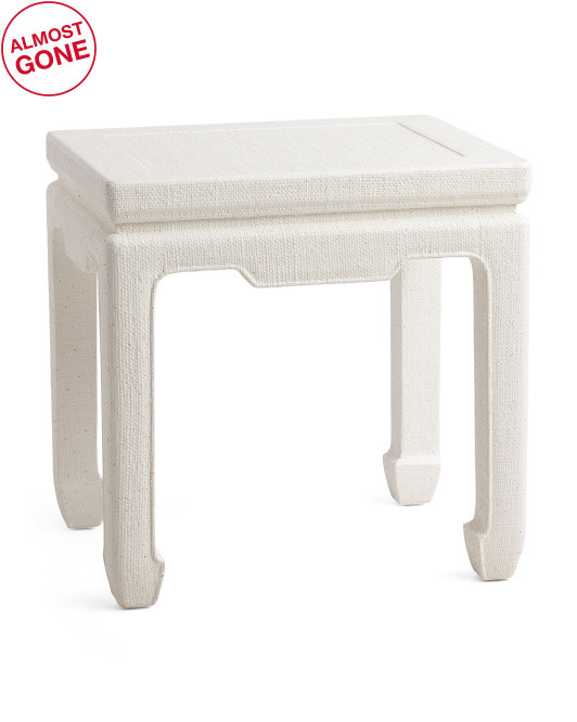 Gallerie Raffia Wooden End Table | TJ Maxx