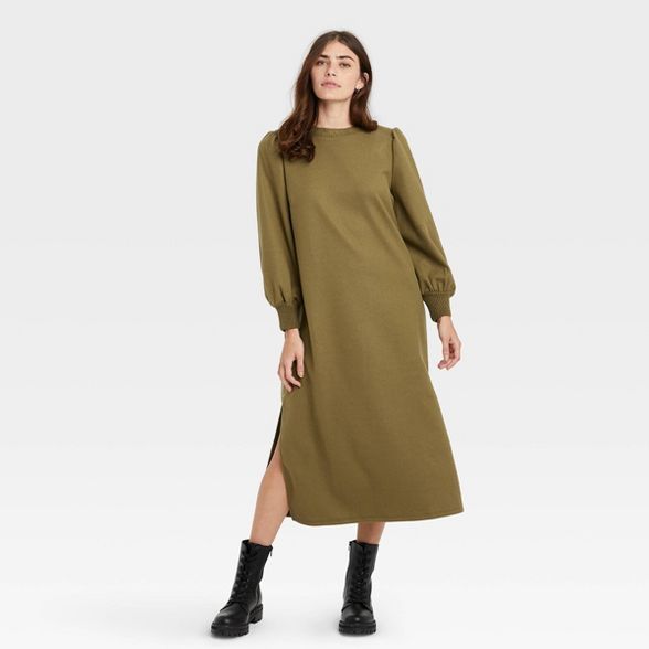 Women's Long Sleeve High Slit Knit Dress - Who What Wear™ | Target