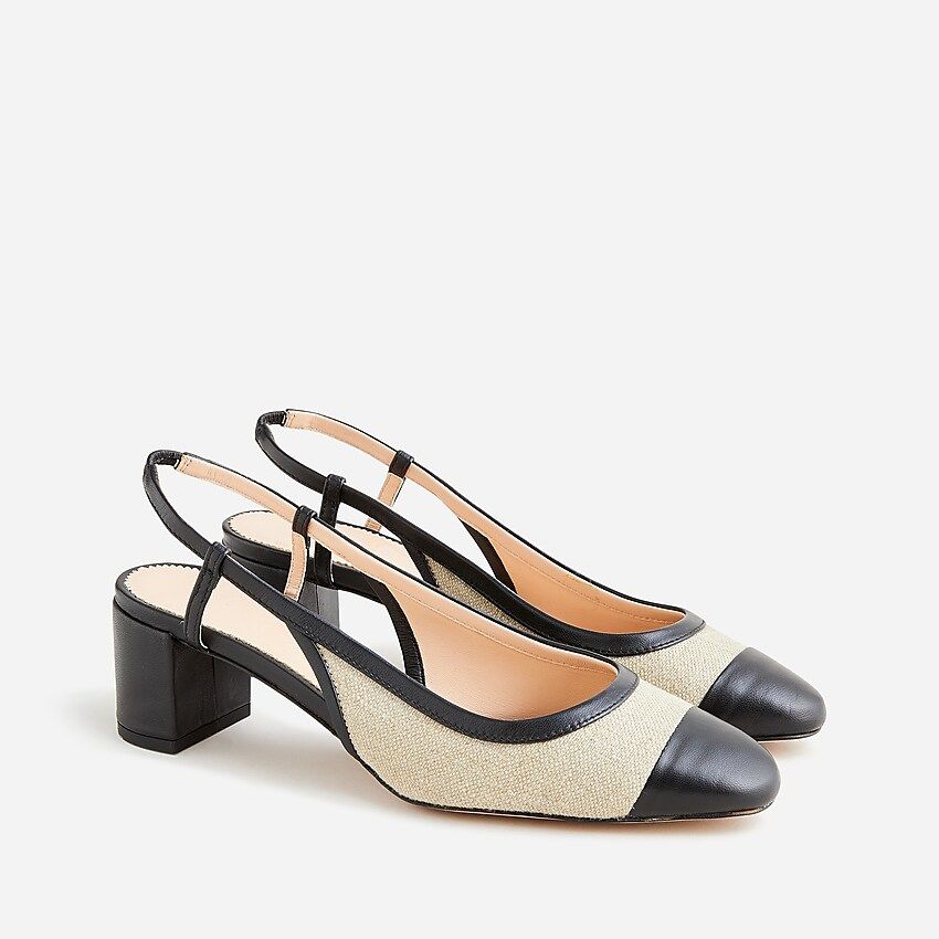 Millie slingback heels in Italian linen | J.Crew US