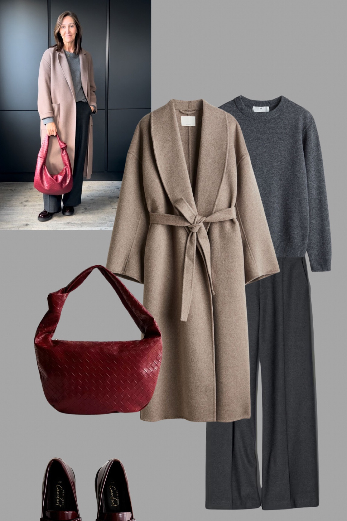 All the autumn tones with some burgundy warmth with a woven bag and chunky loafers.

#LTKeurope #LTKover50style #LTKautumn