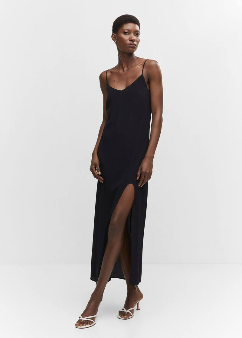 Midi-dress with slit -  Women | Mango United Kingdom | MANGO (UK)