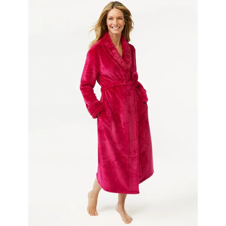 Joyspun Women’s Plush Sleep Robe, Sizes up to 3X | Walmart (US)
