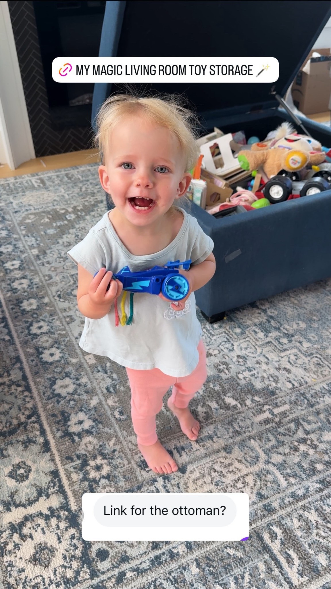 This ottoman will solve all of your living room toy problems. It’s magic 🪄 

#LTKFamily #LTKHome #LTKKids