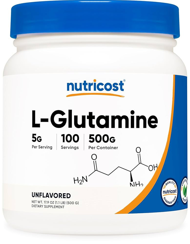 Nutricost L-Glutamine Powder (500 Grams) Unflavored - Gluten Free & Non-GMO, 100 Servings | Amazon (US)