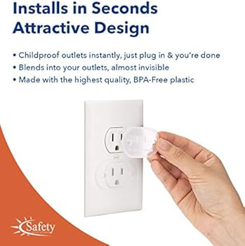 Safety Innovations, Ultimate Outlet Safety Cap, Baby Proofing Outlet Plugs, Child Safety Electric... | Amazon (US)