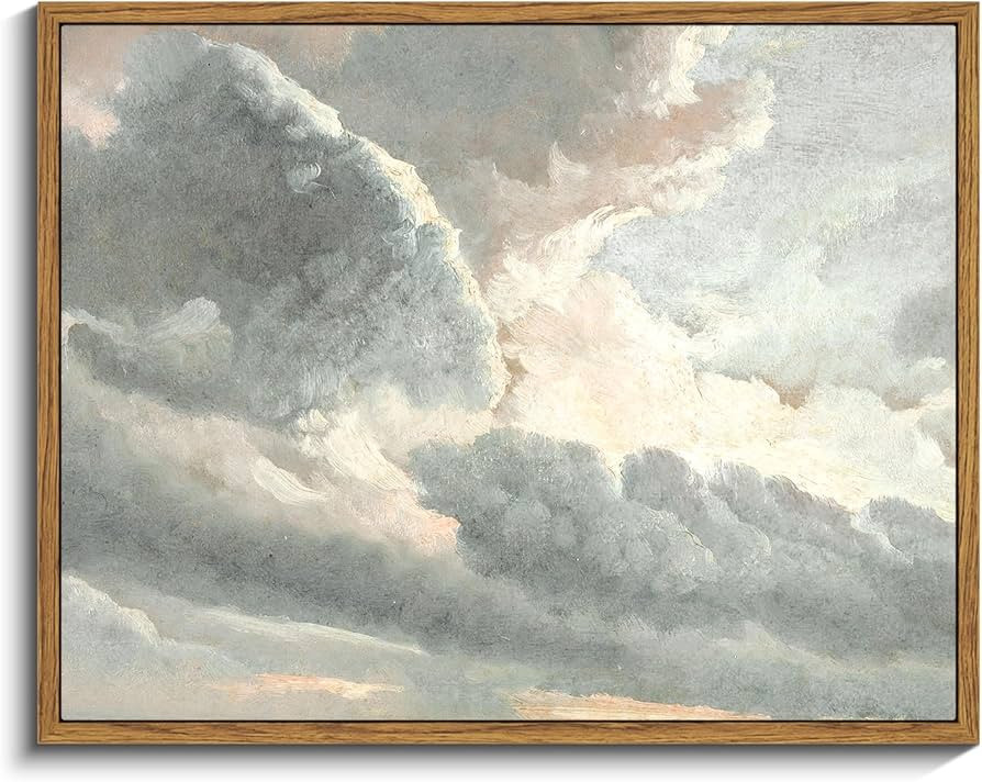InSimSea Framed Canvas Wall Art Vintage Decor, Study of Clouds Oil Painting Wall Prints, Home Dec... | Amazon (US)