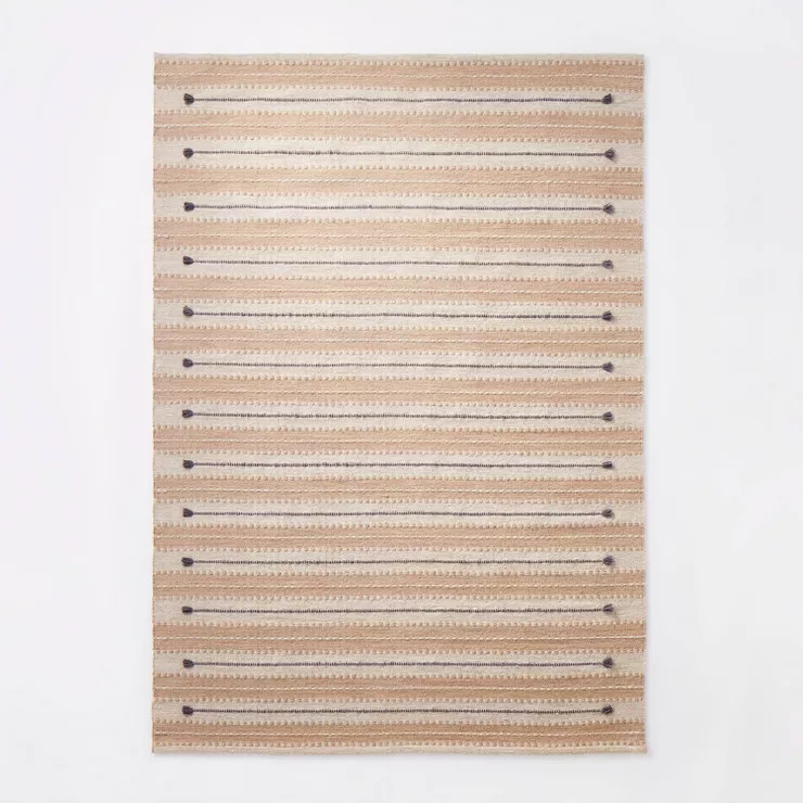 Striped/Clipped Yarn Rug Beige - Threshold™ designed with Studio McGee | Target