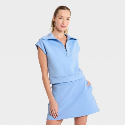 Women's Airy Sleek Ribbed Trim Tank Top - All In Motion™ Light Blue XXL | Target