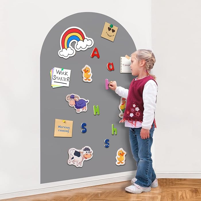 Magnetic Wall Decal Arch: 31" x 39" Magnetic Chalk Board Sticker -for Kids & Playroom (Light Gray... | Amazon (US)