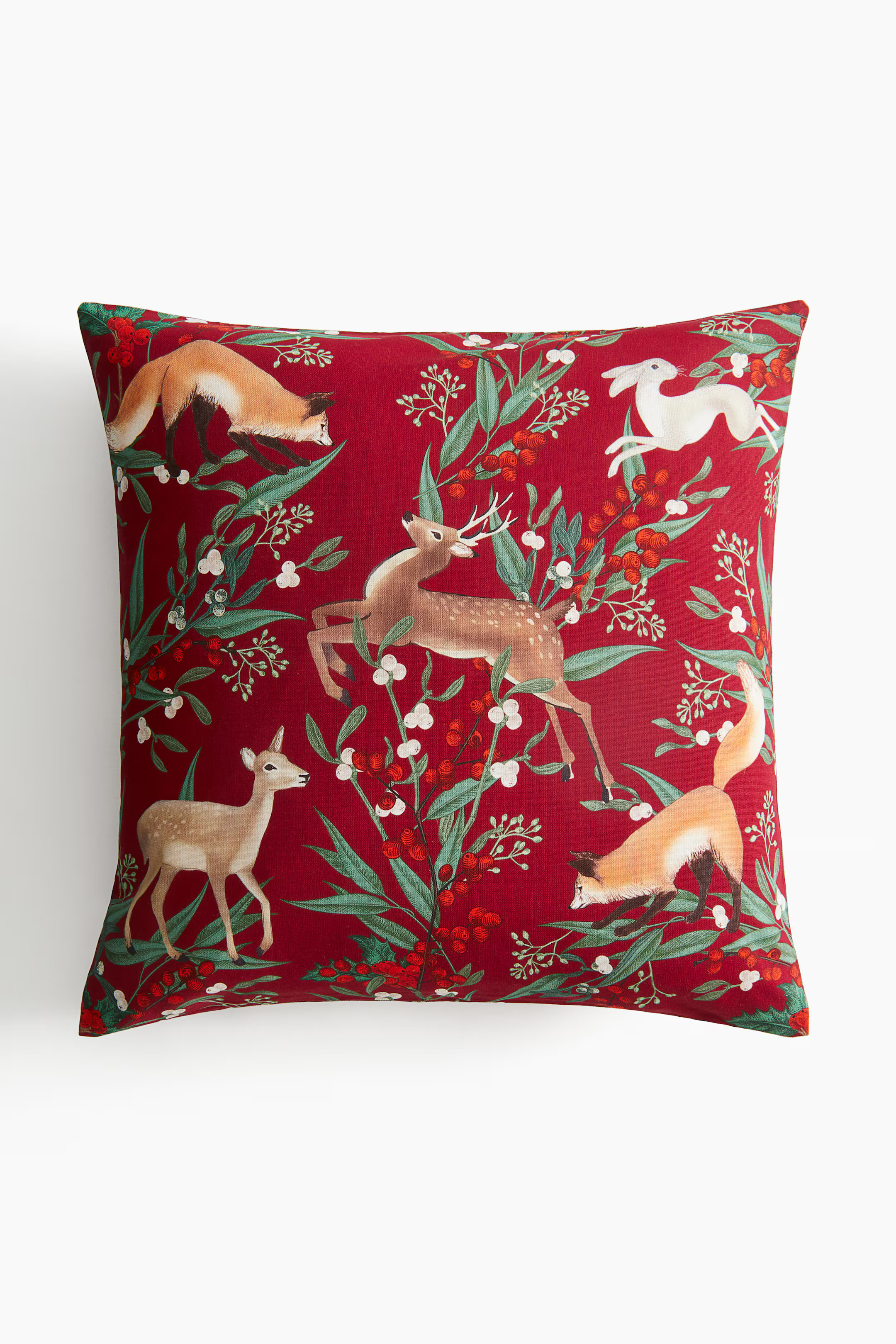 Cotton Canvas Cushion Cover - Red/animals - Home All | H&M US | H&M (US + CA)