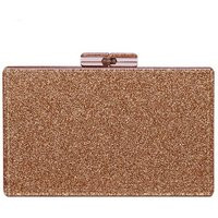 Gold Glitter Acrylic Evening Clutch Bag With The Gold Chain, Clutch, Evening | Etsy (US)