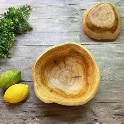Wooden Bowl Decorative Natural Wood Fruit Bowl, Irregular Creative Wood Bowls, Rustic Hand Carved Candy Snack Keys Serving Bowls For Home Decor | Wayfair North America