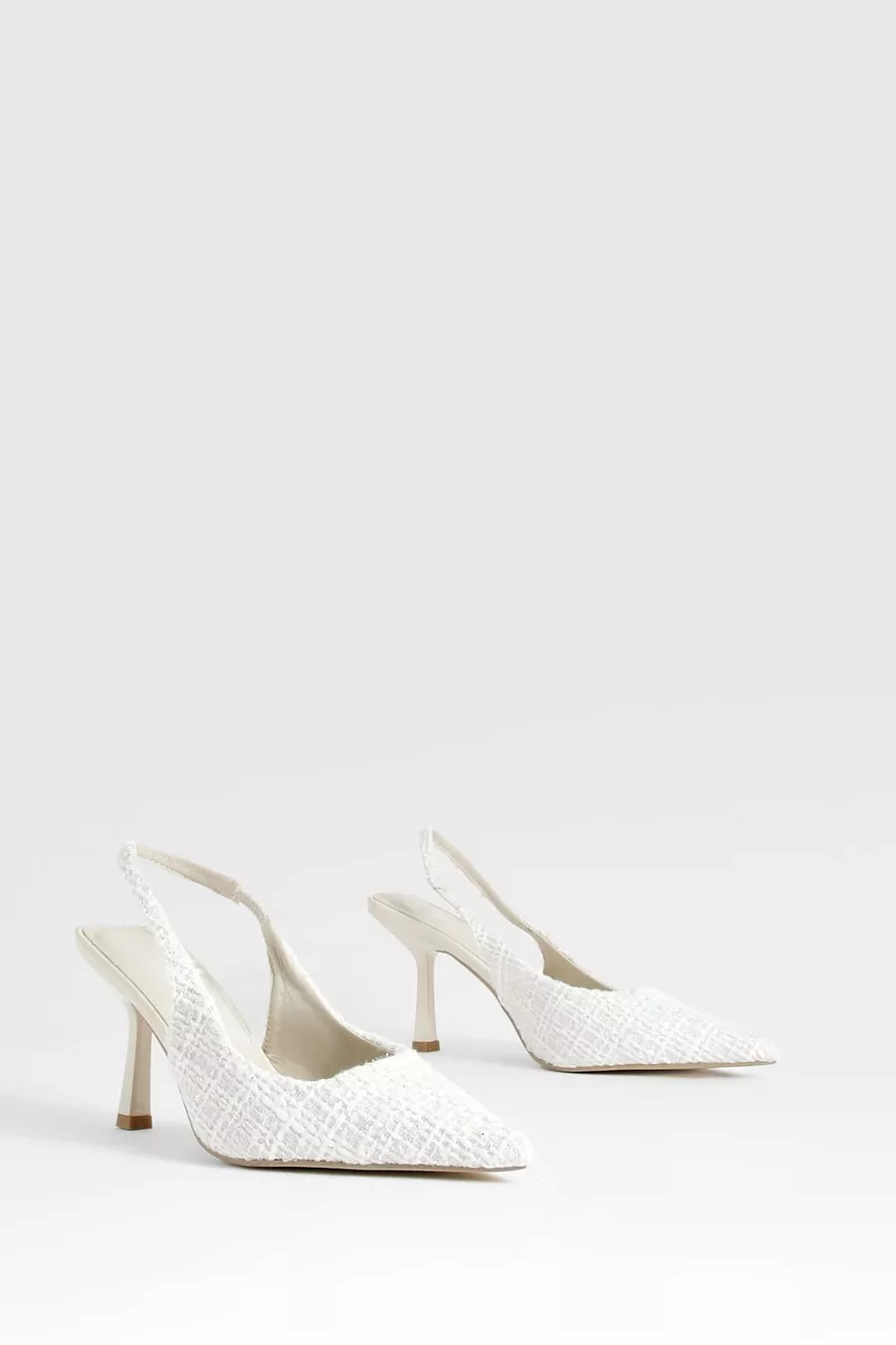 Tweed Slingback Stiletto Pumps | boohoo (US & Canada)