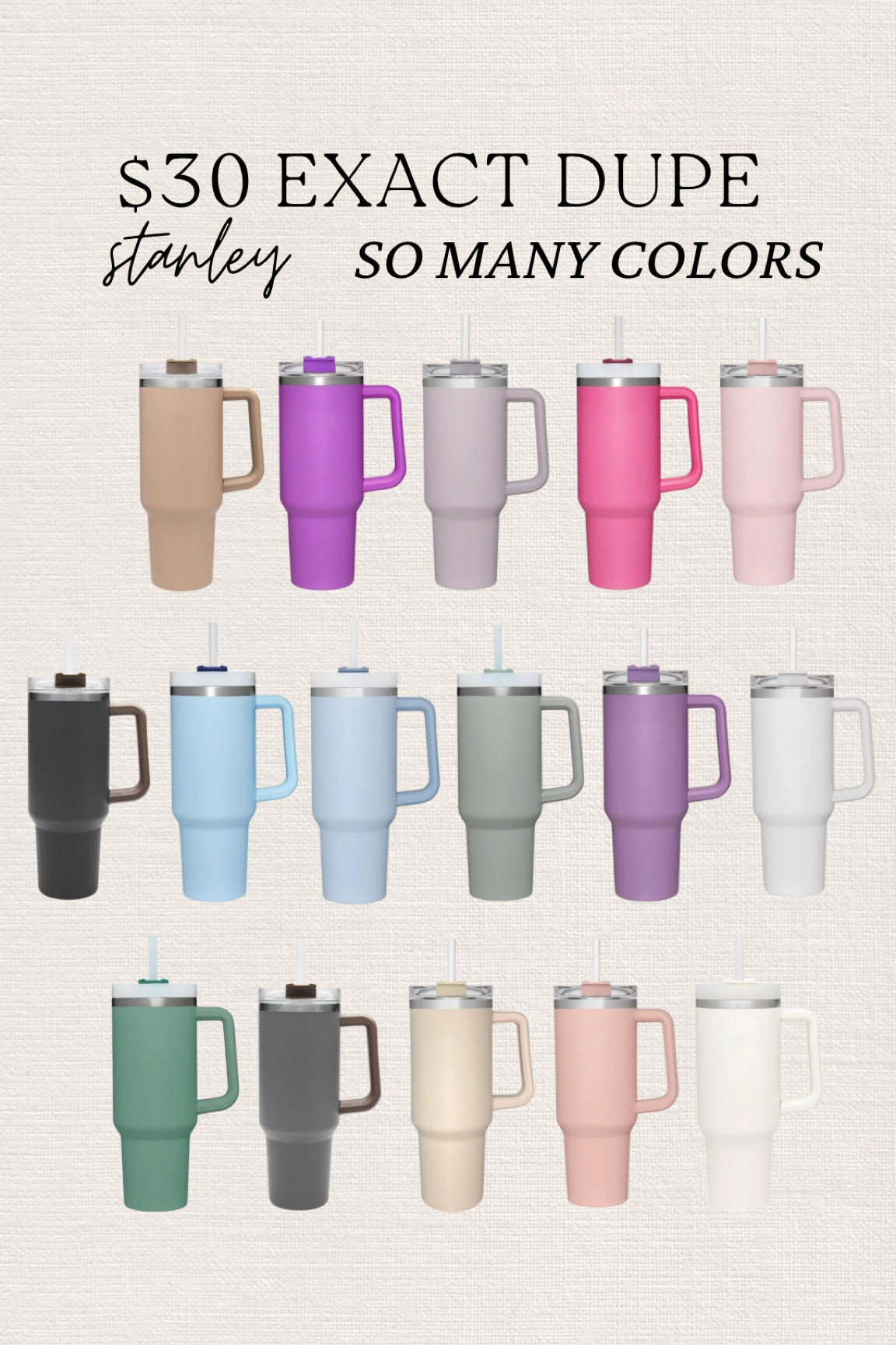 40oz exact Stanley dupe
#dupe #stanleydupe #exactdupe #watercup #tumbler #watertervis #insulatedcup #stainlesssteel #colors #travelcup #travelquencher #travel #strawcup #ltkfind #ltksale

#LTKunder50 #LTKFestival #LTKsalealert
