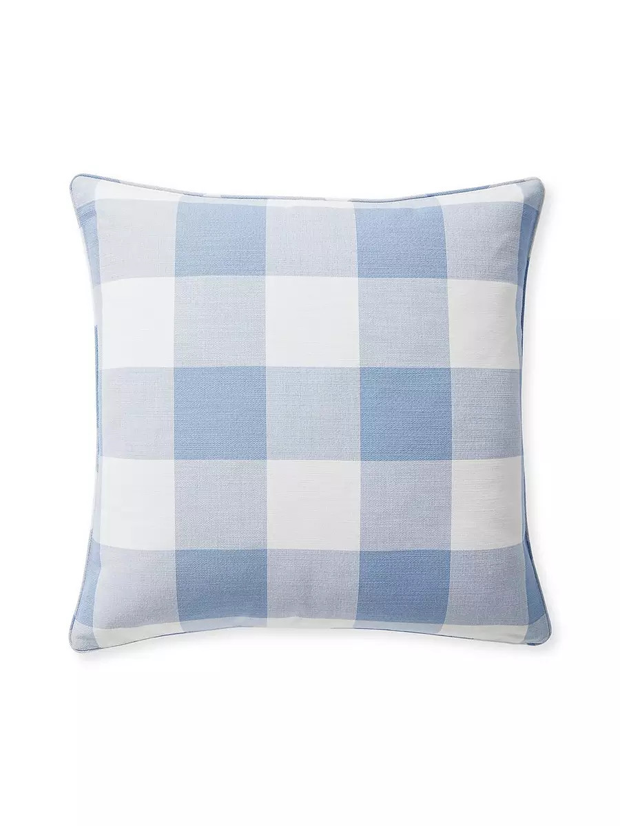 Perennials Gingham Pillow Cover | Serena and Lily