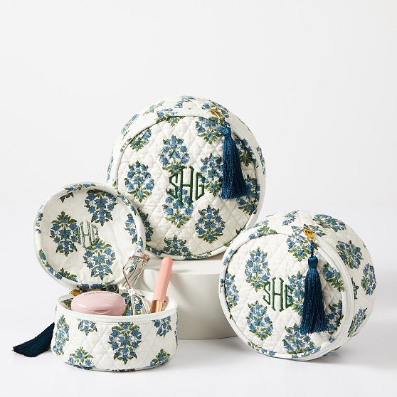 Block Print Quilted Nested Pouches, Set of 3 | Mark and Graham