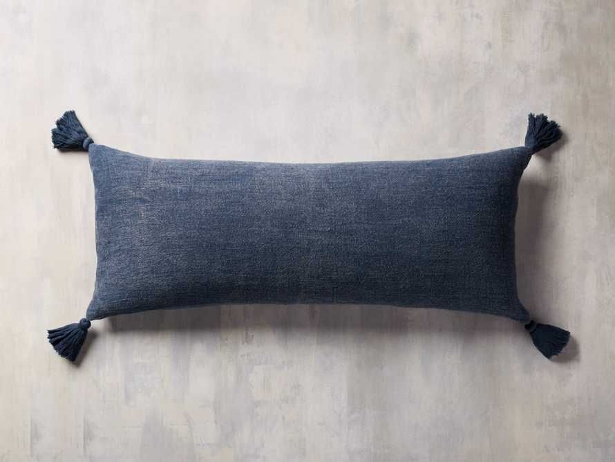 Stone Washed Linen Lumbar Pillow Cover in Indigo | Arhaus