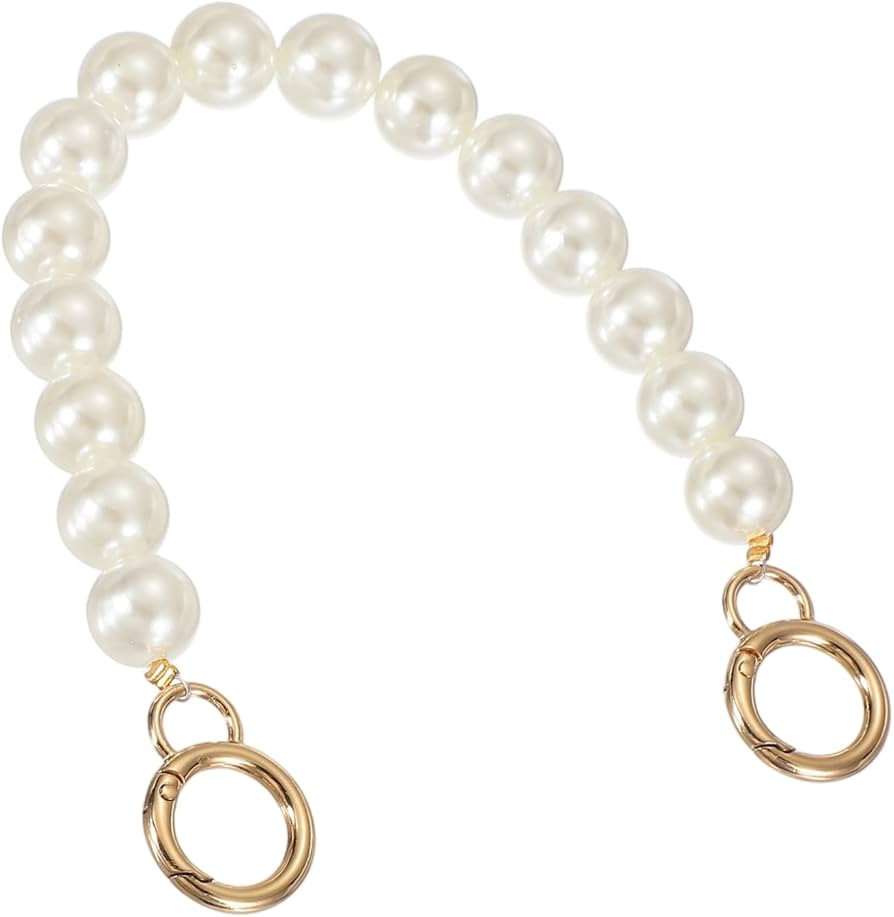 uxcell Imitation Pearl Purse Strap, 12" Bag Extender Chain with Spring Buckle Handbag Purse Chain... | Amazon (US)