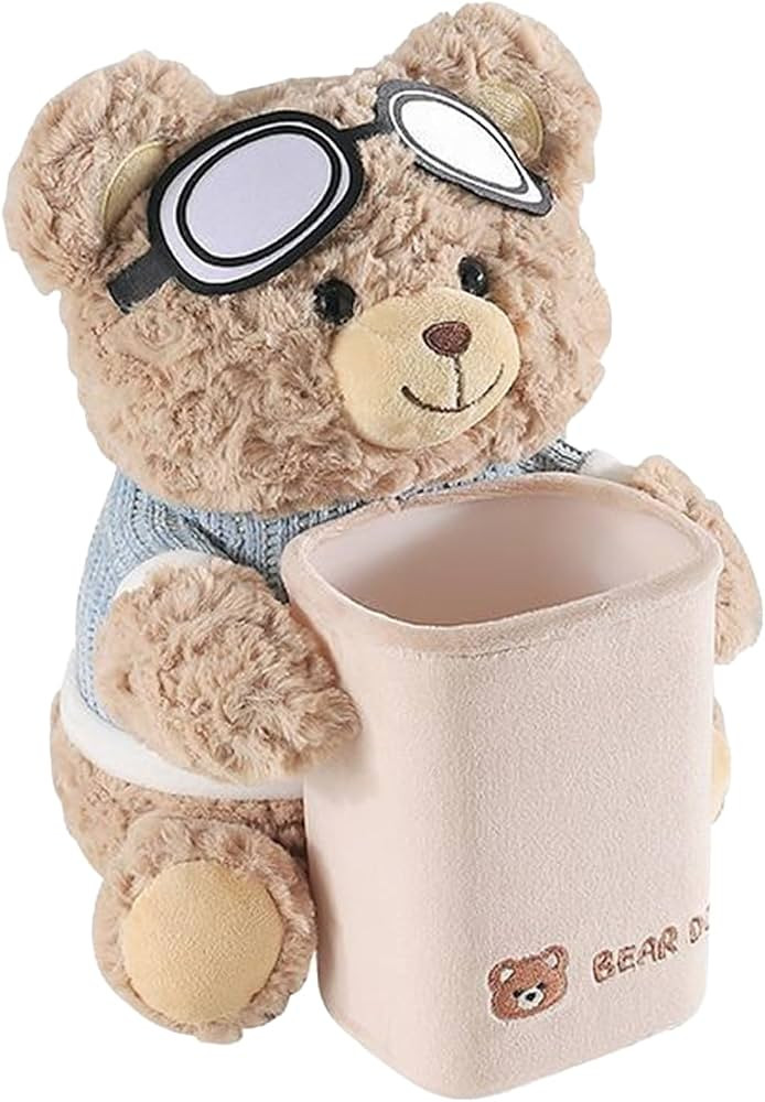 Tissue Holder for Car - Vehicle Plush Trash Can - 2-in-1 Stain Resistant Cartoon Bear Tissue Hold... | Amazon (US)