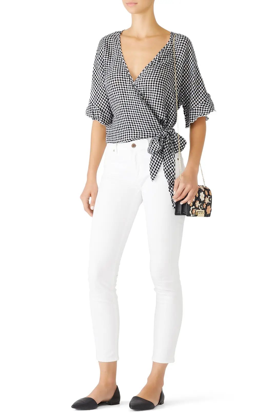 Rails Gingham Athena Wrap Top | Rent The Runway
