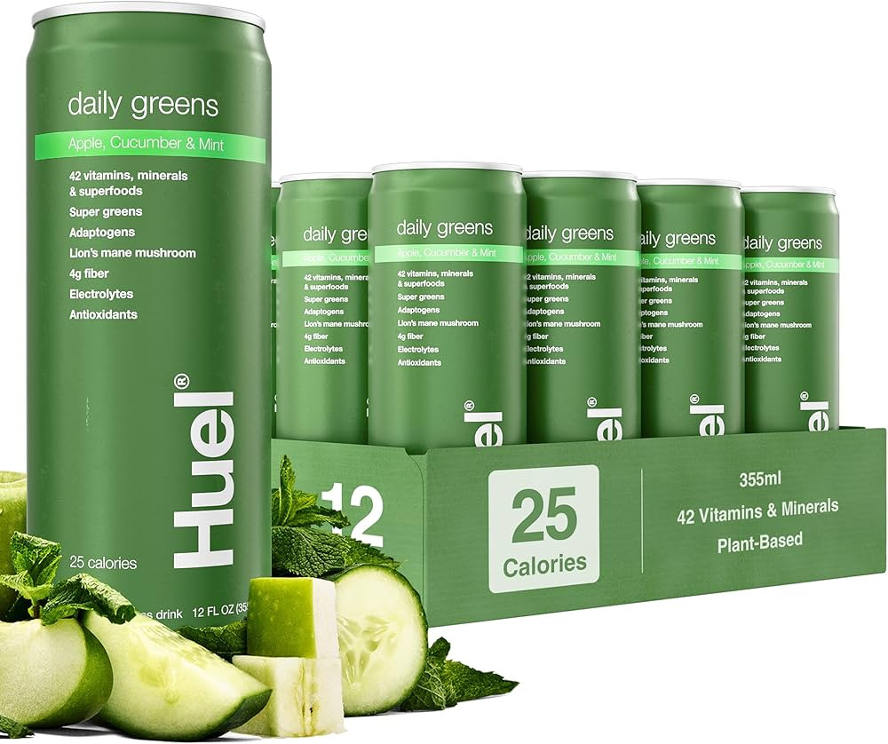 Huel Daily Greens Ready-to-Drink | Apple Cucumber Mint Superfood Greens | 91 Vitamins, Minerals, ... | Amazon (US)