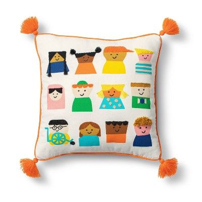Kids Embroidered Square Throw Pillow - Christian Robinson x Target | Target