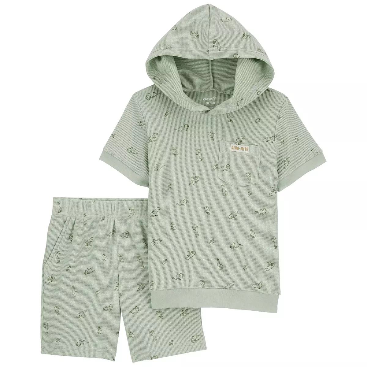 Toddler Boy Carter's 2-Piece French Terry Dino Print Top and Shorts Set | Kohl's