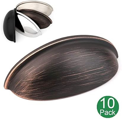 Koofizo Bin Cup Drawer Pull - Oil Rubbed Bronze Cabinet Handle, 76mm / 3 Inch Screw Spacing (10 P... | Amazon (US)