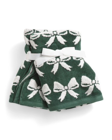 Set Of 2 Bows Hand Towels | TJ Maxx
