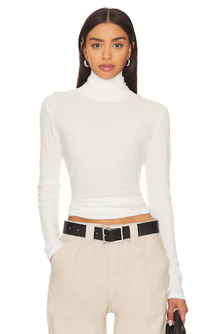 LA Made Roosevelt Turtleneck Tee in Ivory from Revolve.com | Revolve Clothing (Global)