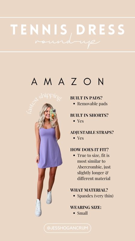 tennis dress // round up // athleisure // running errands // fitness // fit // golf // brunch // dress // mini // versatile // staple item // travel // summer // fall // amazon // wearing size small 

#LTKfit #LTKstyletip #LTKunder50