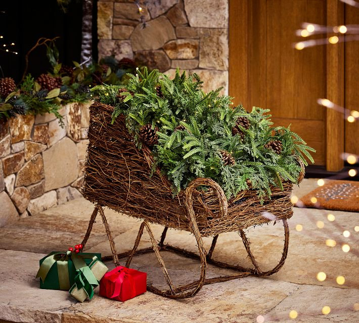 Lit Rattan Sleigh | Pottery Barn (US)