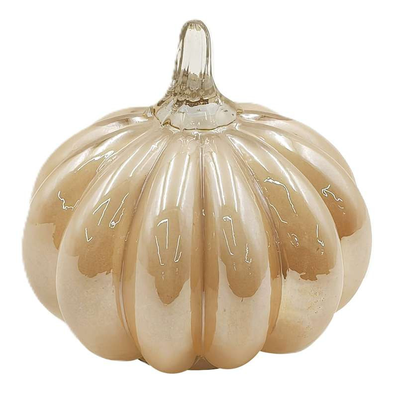 Brown Luster Glass Pumpkin, 4.5" | At Home