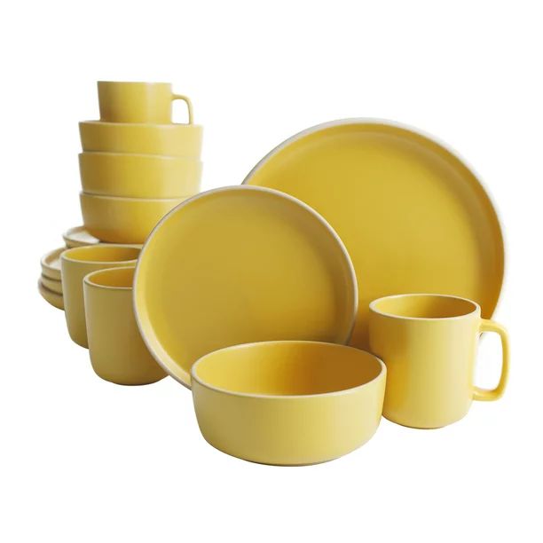 Gibson Home Zuma 16 Piece Round Kitchen Dinnerware Set, Dishes, Plates, Bowls, Mugs, Service for ... | Walmart (US)