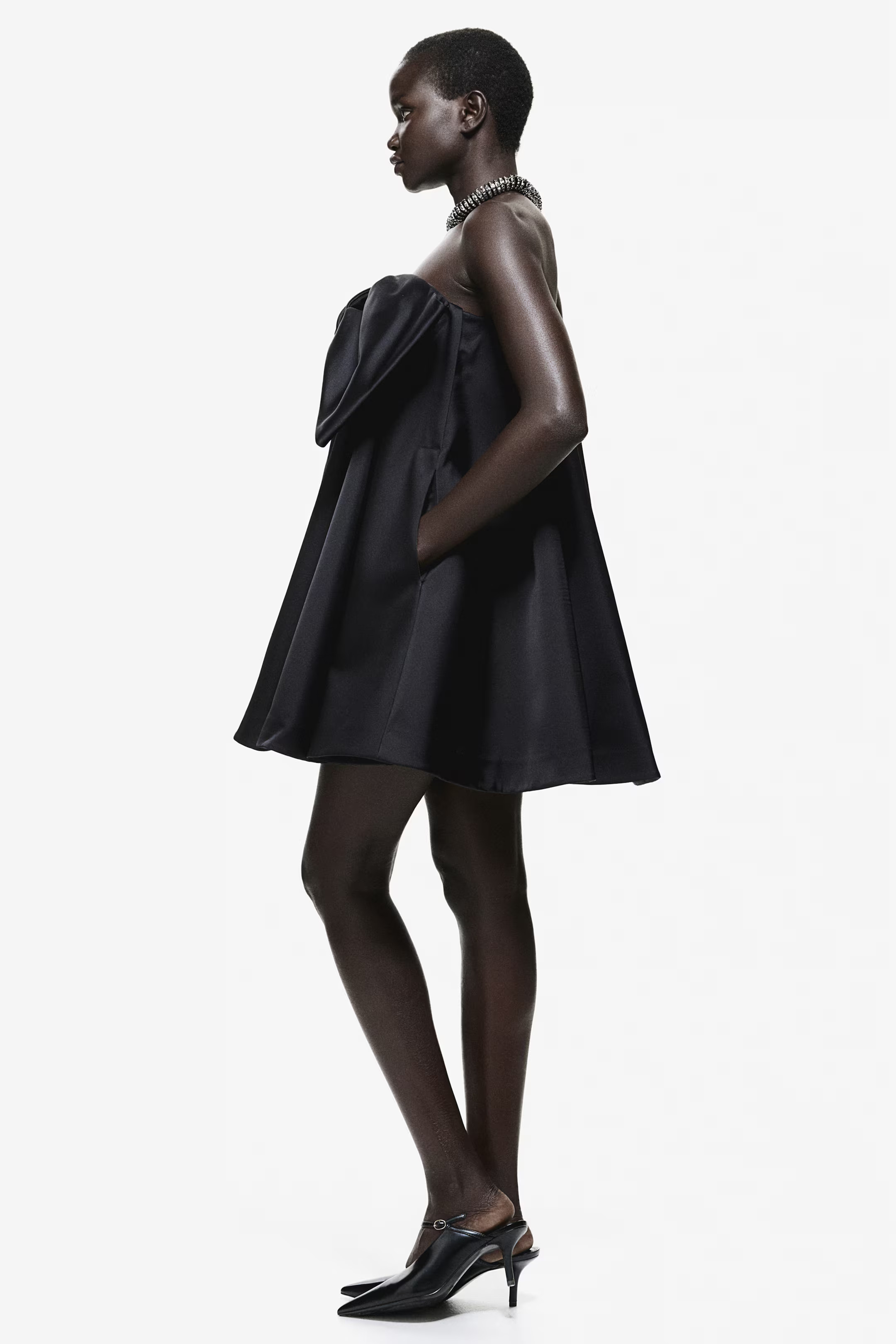 Bow-Front Satin Mini Dress | H&M (US + CA)